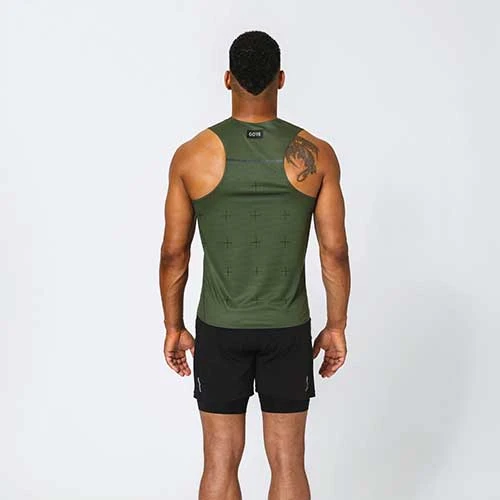 Gore Wear Men's Contest Daily Singlet - Utility Green 5 Gore Wear Men's Contest Daily Singlet - Utility Green - Image 3