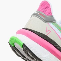 Diadora Women's Atomo V7000 Running Shoe - White/Green Fluo/Pink Fluo -Optimal Sportswear Store 101.179068 D0250 25 HR