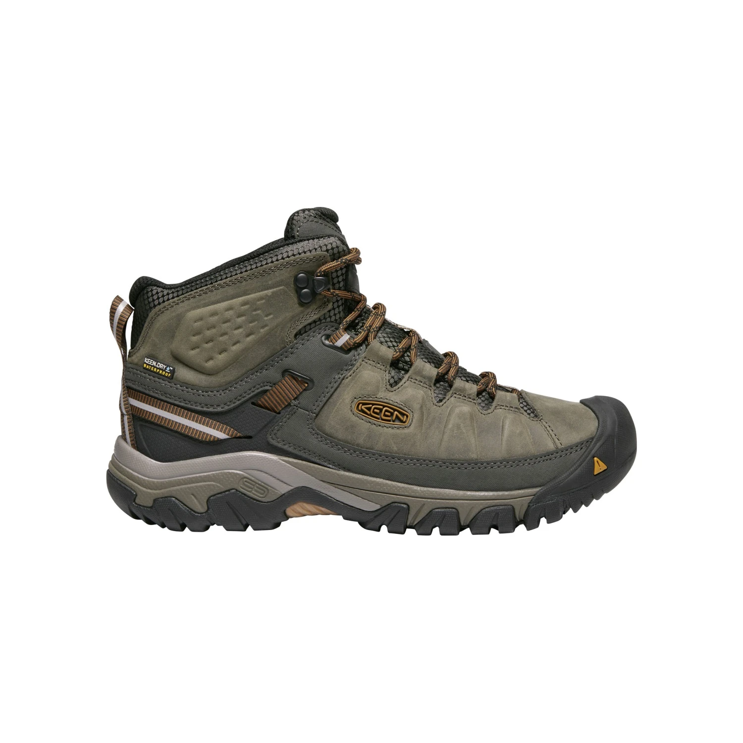Keen Men's Targhee III Leather Mid Waterproof Hiking Boots - Black Olive/Golden Brown - Regular (D) 3 Keen Men's Targhee III Leather Mid Waterproof Hiking Boots - Black Olive/Golden Brown - Regular (D)