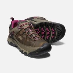 Keen Women's Targhee III Waterproof Hiking Shoe - Weiss/Boysenberry- Regular (B) -Optimal Sportswear Store 1018177 PPS PDP