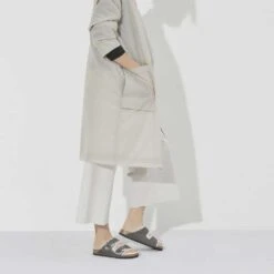 Birkenstock Arizona Shearling Sandals - Iron Natural- Medium/Narrow -Optimal Sportswear Store 1021067 f look f