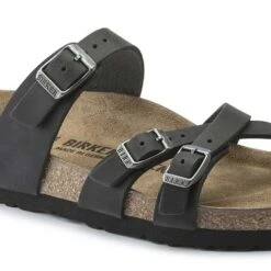 Birkenstock Women's Franca Oiled Leather Sandals- Black- Regular/Wide -Optimal Sportswear Store 1021203 detail 1