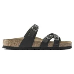 Birkenstock Women's Franca Oiled Leather Sandals- Black- Regular/Wide -Optimal Sportswear Store 1021203 side