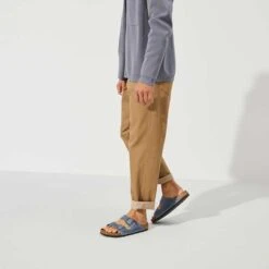 Birkenstock Arizona SFB Oil Leather Sandal - Dusty Blue - Regular/Wide -Optimal Sportswear Store 1022477 f look m