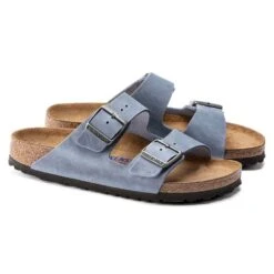Birkenstock Arizona SFB Oil Leather Sandal - Dusty Blue - Regular/Wide -Optimal Sportswear Store 1022477 pair