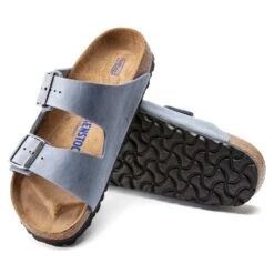 Birkenstock Arizona SFB Oil Leather Sandal - Dusty Blue - Regular/Wide -Optimal Sportswear Store 1022477 sole