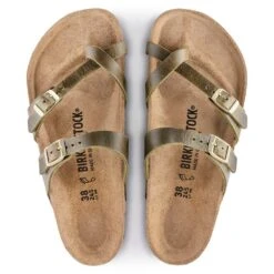 Birkenstock Women's Mayari Oiled Leather Sandal- Green Olive- Regular/Wide -Optimal Sportswear Store 1023209 top