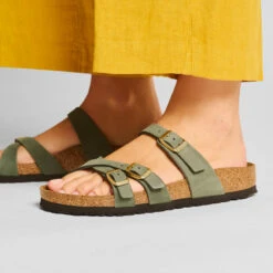 Birkenstock Women's Franca Nubuck Sandal - Thyme - Regular/Wide 13 Birkenstock Women's Franca Nubuck Sandal - Thyme - Regular/Wide -Optimal Sportswear Store 1025725 f closeup f