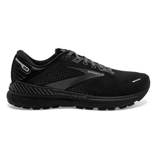 BROOKS Men's Adrenaline GTS 22 Running Shoe - Black/Black/Ebony- Regular (D) 3 BROOKS Men's Adrenaline GTS 22 Running Shoe - Black/Black/Ebony- Regular (D)