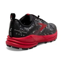 BROOKS Men's Cascadia 16 Trail Running Shoe - Black/Grey/Red - Regular (D) -Optimal Sportswear Store 110376 008 H Cascadia 16