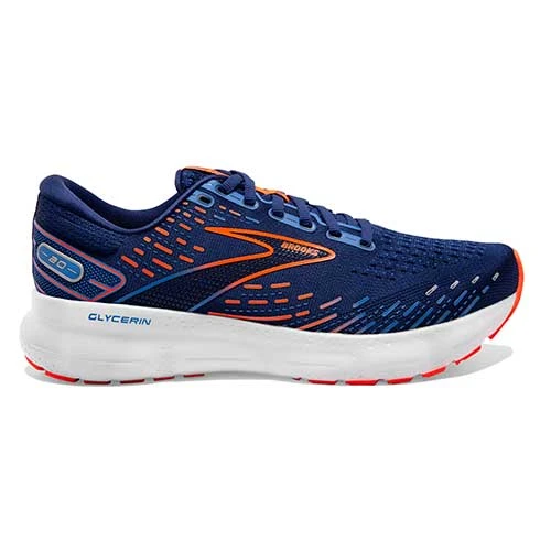 BROOKS Men's Glycerin 20 Running Shoe - Blue Depths/Palace Blue/Orange - Regular (D) 3 BROOKS Men's Glycerin 20 Running Shoe - Blue Depths/Palace Blue/Orange - Regular (D)