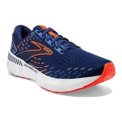 BROOKS Men's Glycerin GTS 20 Running Shoe - Blue Depths/Palace Blue/Orange - Wide (2E) -Optimal Sportswear Store 110383 444 A Glycerin GTS 20