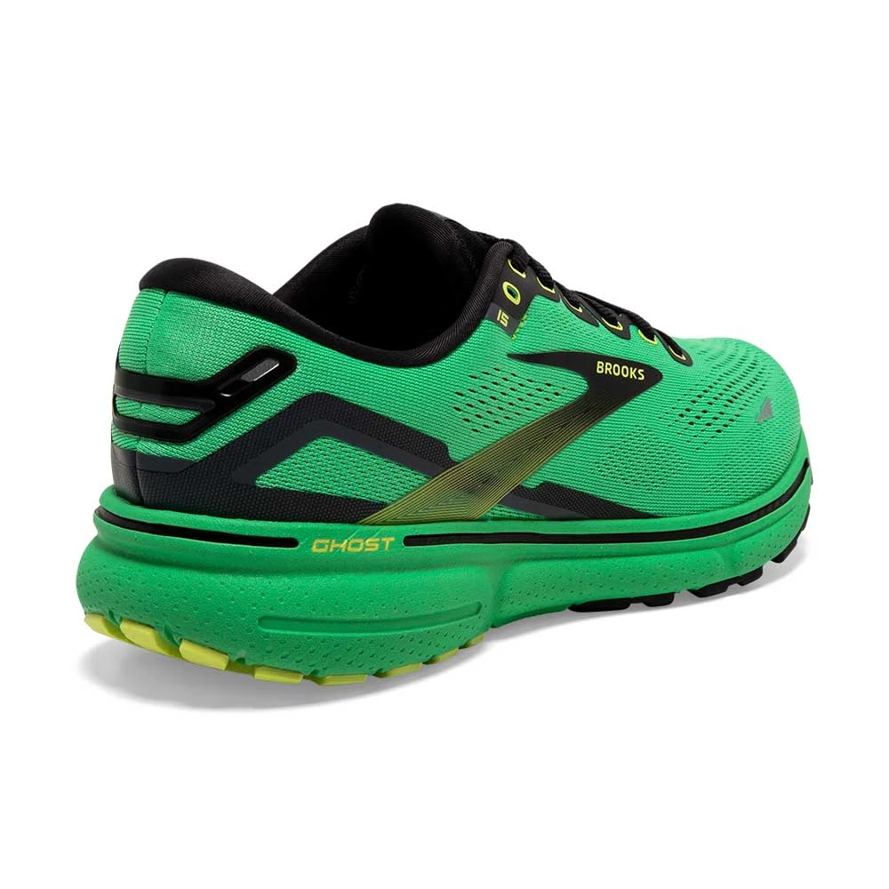 BROOKS Men's Ghost 15 Running Shoe- Green/Black/Sharp Green 6 BROOKS Men's Ghost 15 Running Shoe- Green/Black/Sharp Green - Image 4