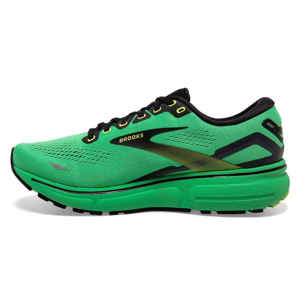 BROOKS Men's Ghost 15 Running Shoe- Green/Black/Sharp Green 5 BROOKS Men's Ghost 15 Running Shoe- Green/Black/Sharp Green - Image 3