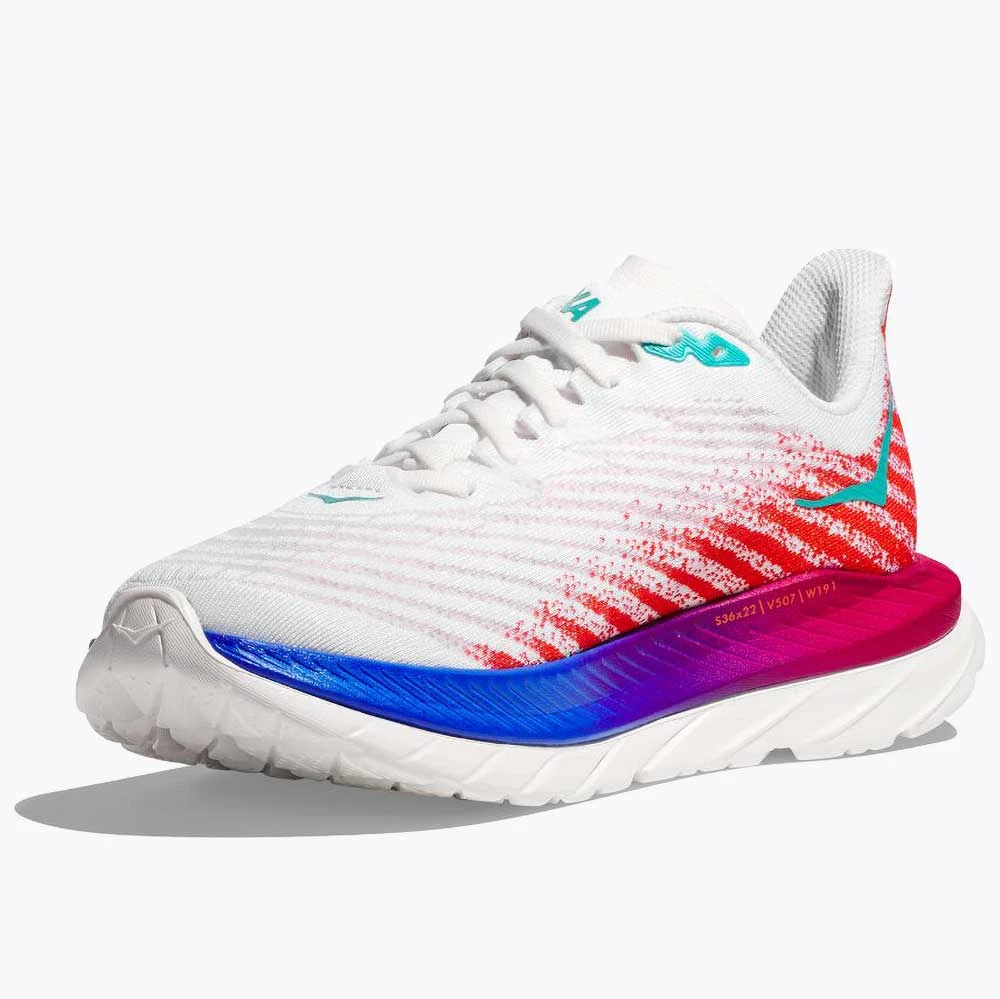 Hoka Women's Mach 5 - White/Flame - Regular (B) 4 Hoka Women's Mach 5 - White/Flame - Regular (B) - Image 2