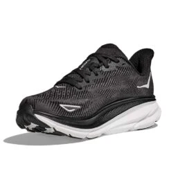 Hoka Men's Clifton 9 Running Shoe - Black/White -Optimal Sportswear Store 1127895 BWHT 3