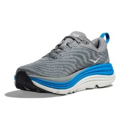 Hoka Men's Gaviota 5 Running Shoe - Limestone/Diva Blue - Wide (2E) -Optimal Sportswear Store 1134234 LDVB 3