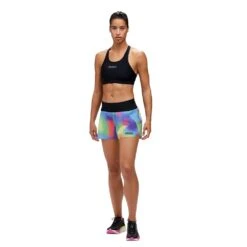 Hoka Women's 4" Glide Short - Black Multi -Optimal Sportswear Store 1135016 MULT 03 1