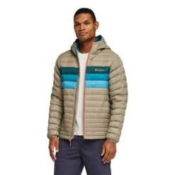Cotopaxi Men's Fuego Down Hooded Jacket - Stone Stripe -Optimal Sportswear Store 1200x1200 png S23 M Fuego Down Hooded Jacket Stone Stripes 3