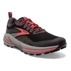 BROOKS Women's Cascadia 16 GoreTEX Trail Running Shoe - Black/Blackened Pearl/Coral - Regular (B) -Optimal Sportswear Store 120364 071 A Cascadia 16 GTX