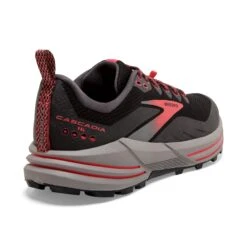 BROOKS Women's Cascadia 16 GoreTEX Trail Running Shoe - Black/Blackened Pearl/Coral - Regular (B) -Optimal Sportswear Store 120364 071 H Cascadia 16 GTX