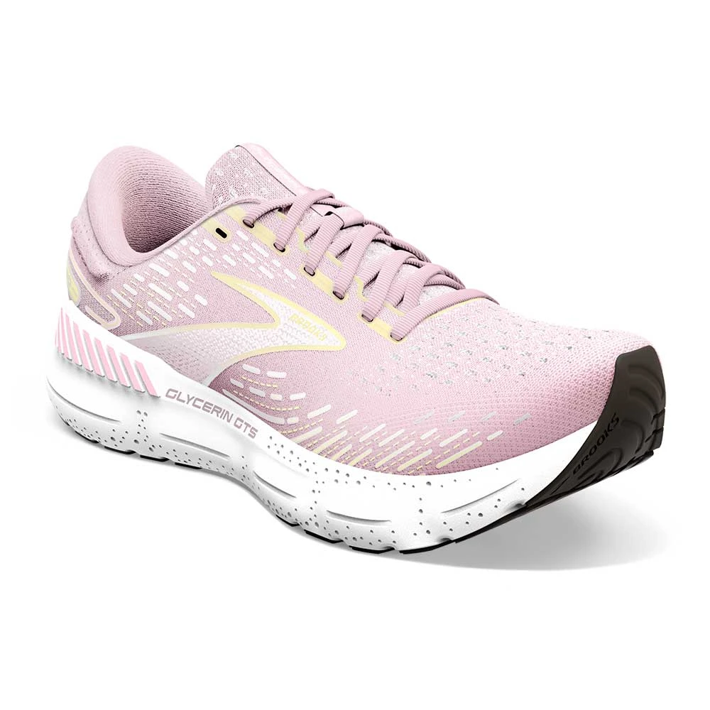 BROOKS Women's Glycerin GTS 20 Running Shoe- Pink/Yellow/White- Regular (B) 4 BROOKS Women's Glycerin GTS 20 Running Shoe- Pink/Yellow/White- Regular (B) - Image 2