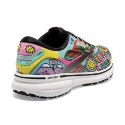 BROOKS Women's Ghost 15 Run Proud Running Shoe- Black/White/Multi- Regular (B) -Optimal Sportswear Store 120380 058 H Ghost 15