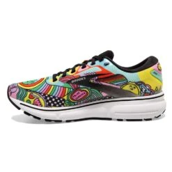 BROOKS Women's Ghost 15 Run Proud Running Shoe- Black/White/Multi- Regular (B) -Optimal Sportswear Store 120380 058 M Ghost 15