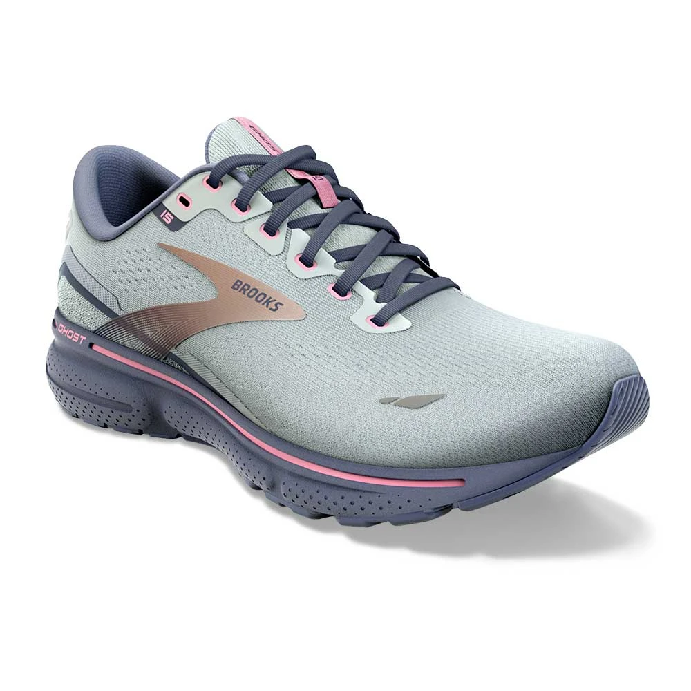 BROOKS Women's Ghost 15 Running Shoe - Spa Blue/Neo Pink/ Copper- Regular (B) 4 BROOKS Women's Ghost 15 Running Shoe - Spa Blue/Neo Pink/ Copper- Regular (B) - Image 2