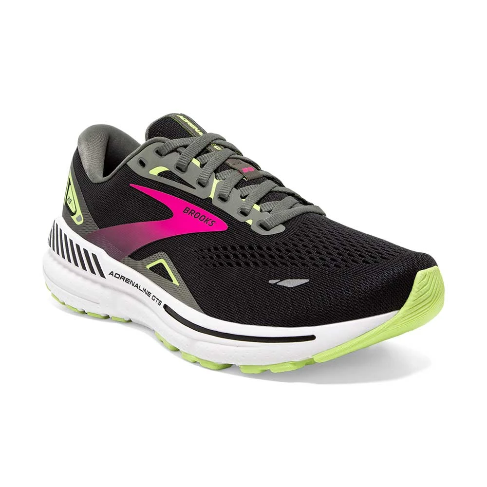 BROOKS Women's Adrenaline GTS 23 Running Shoe - Black/Gunmetal/Sharp Green- Regular (B) 4 BROOKS Women's Adrenaline GTS 23 Running Shoe - Black/Gunmetal/Sharp Green- Regular (B) - Image 2