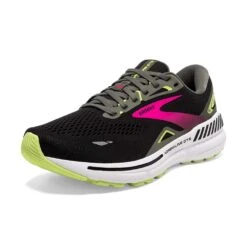 BROOKS Women's Adrenaline GTS 23 Running Shoe - Black/Gunmetal/Sharp Green- Narrow (2A) -Optimal Sportswear Store 120381 037 Z Adrenaline GTS 23 1