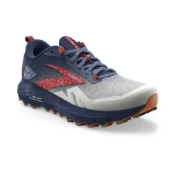 BROOKS Women's Cascadia 17 Trail Running Shoe - White/Navy/Bittersweet - Regular (B) -Optimal Sportswear Store 120392 157 A Cascadia 17