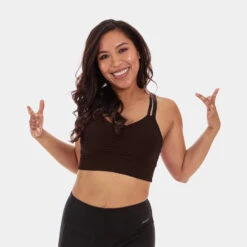 Women's Double Down Bra - Booya Black -Optimal Sportswear Store 165 001 2