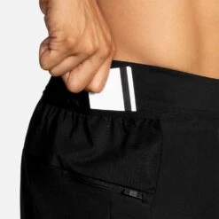 BROOKS Men's Sherpa 5in 2-in-1 Short - Black -Optimal Sportswear Store 211331 001 D3 Sherpa 5in 2in1 Short