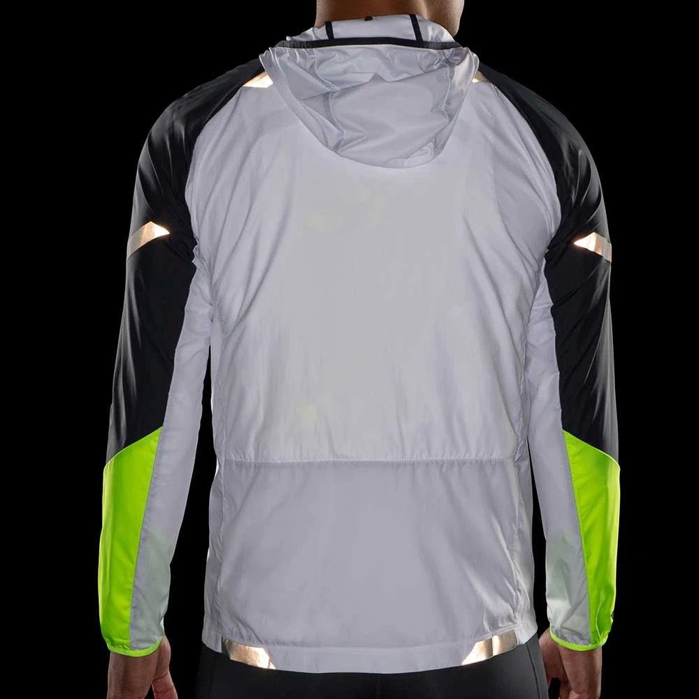 BROOKS Men's Run Visible Convertible Jacket - White/Asphalt/Nightlife 10 BROOKS Men's Run Visible Convertible Jacket - White/Asphalt/Nightlife - Image 8