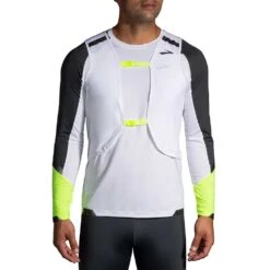 BROOKS Men's Run Visible Convertible Jacket - White/Asphalt/Nightlife 18 BROOKS Men's Run Visible Convertible Jacket - White/Asphalt/Nightlife -Optimal Sportswear Store 211406 134 D9 Run Visible Convertible Jacket 1