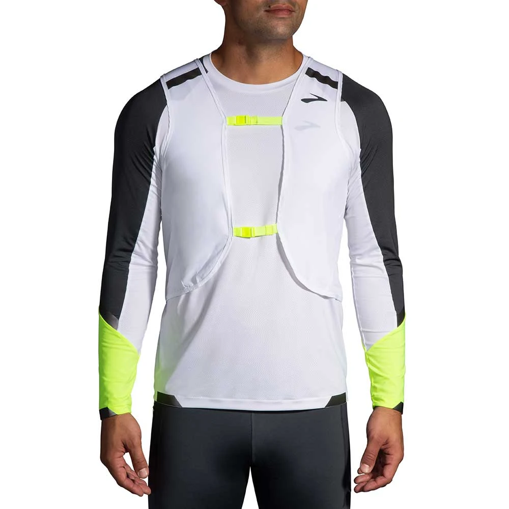 BROOKS Men's Run Visible Convertible Jacket - White/Asphalt/Nightlife 7 BROOKS Men's Run Visible Convertible Jacket - White/Asphalt/Nightlife - Image 5