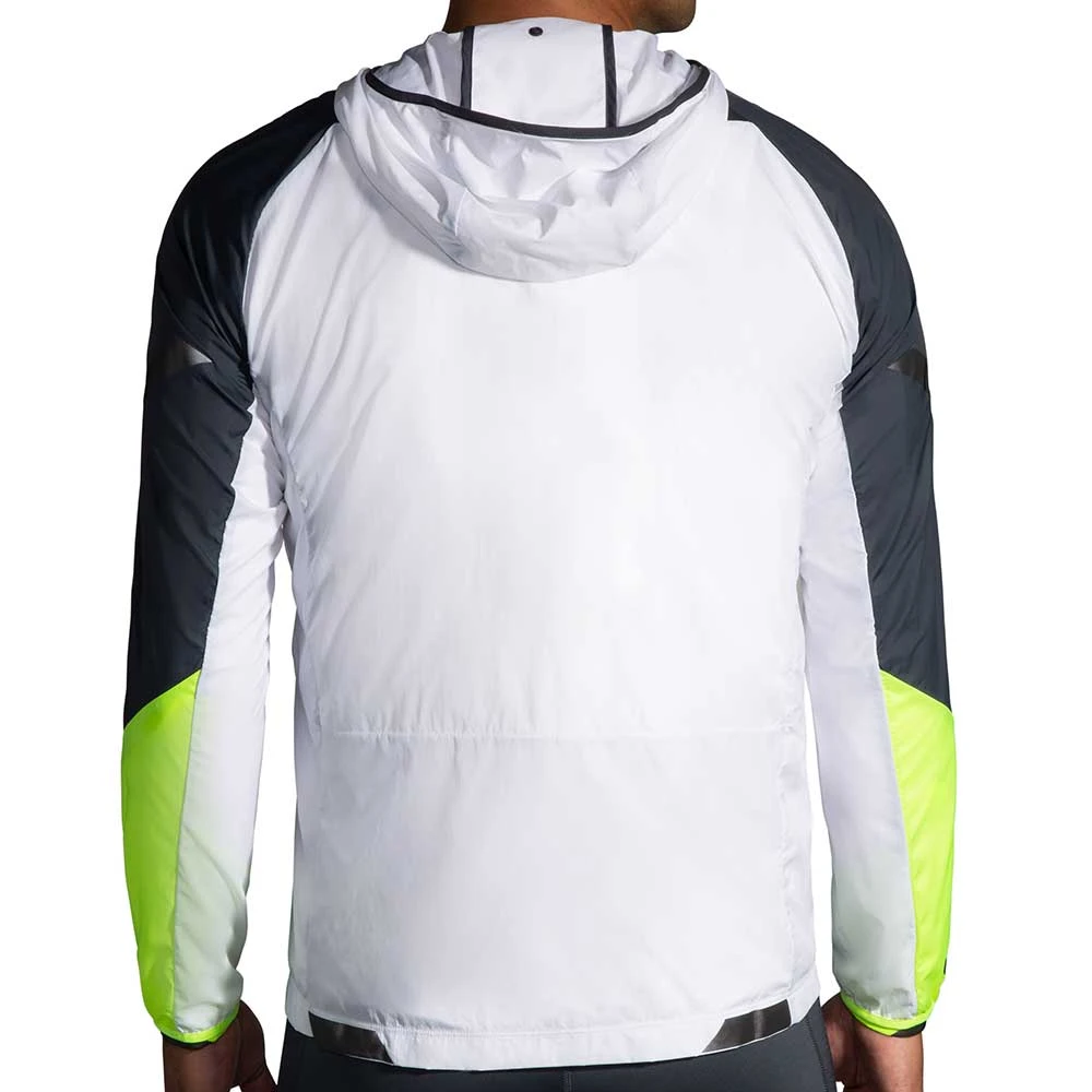 BROOKS Men's Run Visible Convertible Jacket - White/Asphalt/Nightlife 5 BROOKS Men's Run Visible Convertible Jacket - White/Asphalt/Nightlife - Image 3