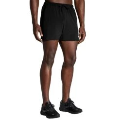 BROOKS Men's Moment 5in Short - Black -Optimal Sportswear Store 211427 001 MF Moment 5in Short