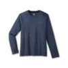 BROOKS Men's Distance Long Sleeve 2.0 Top- Heather Navy 2 BROOKS Men's Distance Long Sleeve 2.0 Top- Heather Navy -Optimal Sportswear Store 211452 483 LF Distance Long Sleeve 2