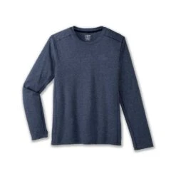 BROOKS Men's Distance Long Sleeve 2.0 Top- Heather Navy