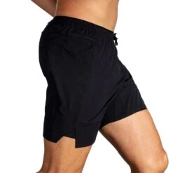 BROOKS Men's High Point 7" 2-in-1 Short - Black -Optimal Sportswear Store 211454 001 MV High Point 7in 2in1 Short