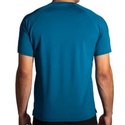 BROOKS Men's Atmosphere Short Sleeve 2.0 Top - Dk Ocean/Pixel Stri -Optimal Sportswear Store 211455 420 MB Atmosphere Short Sleeve 2