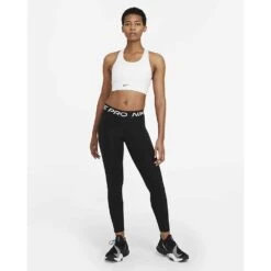 Women's Nike Swoosh Longline Bra Med Padded - White/Black -Optimal Sportswear Store 21b25818 a9f6 416a 9308 da41f88f9168
