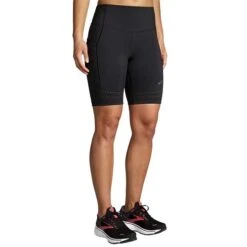 BROOKS Women's Method 8" Short Tight - Black -Optimal Sportswear Store 221525 001 MF Method 8in Short Tight