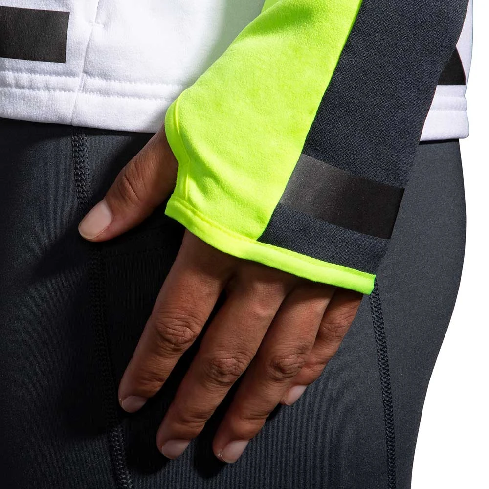 BROOKS Women's Run Visible Thermal Hoodie - White/Asphalt/Nightlife 10 BROOKS Women's Run Visible Thermal Hoodie - White/Asphalt/Nightlife - Image 8