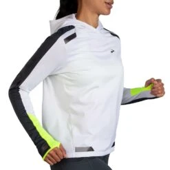 BROOKS Women's Run Visible Thermal Hoodie - White/Asphalt/Nightlife 15 BROOKS Women's Run Visible Thermal Hoodie - White/Asphalt/Nightlife -Optimal Sportswear Store 221559 134 MV Run Visible Thermal Hoodie