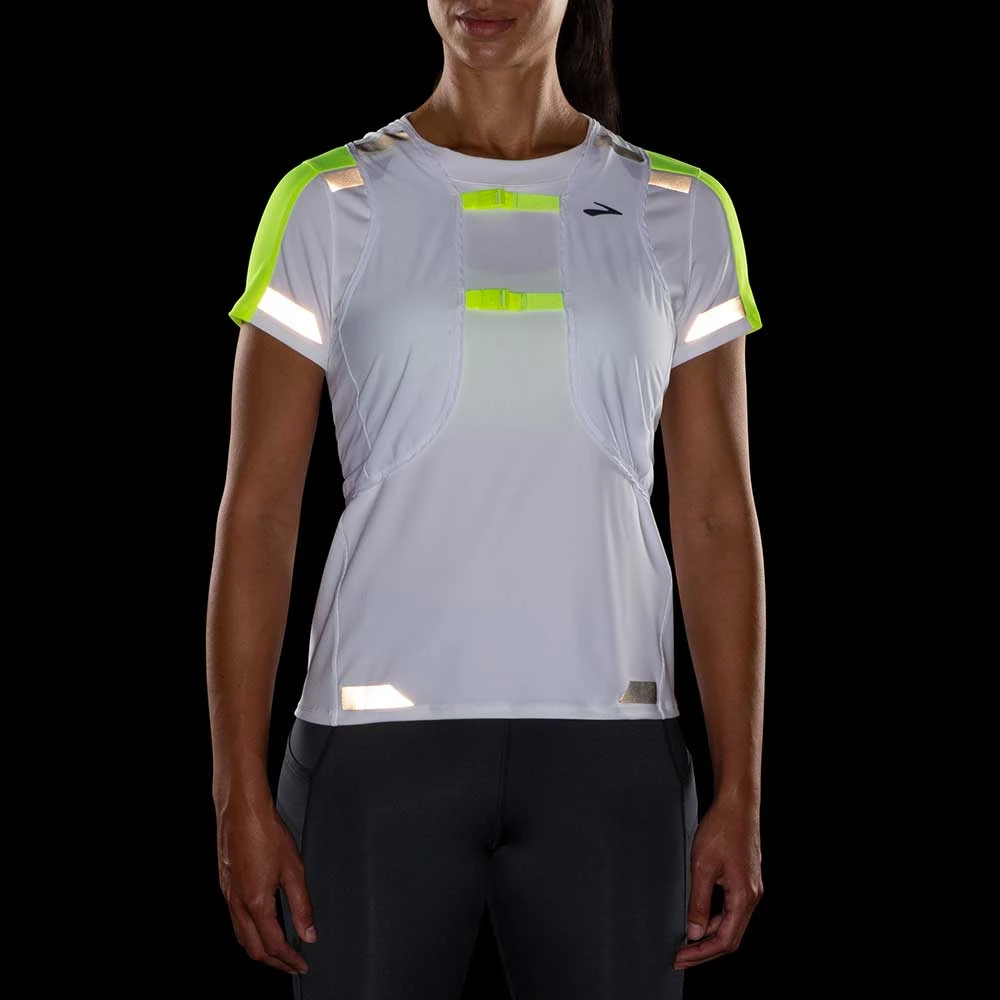 BROOKS Women's Run Visible Convertible Jacket - White/Asphalt/Nightlife 14 BROOKS Women's Run Visible Convertible Jacket - White/Asphalt/Nightlife - Image 12