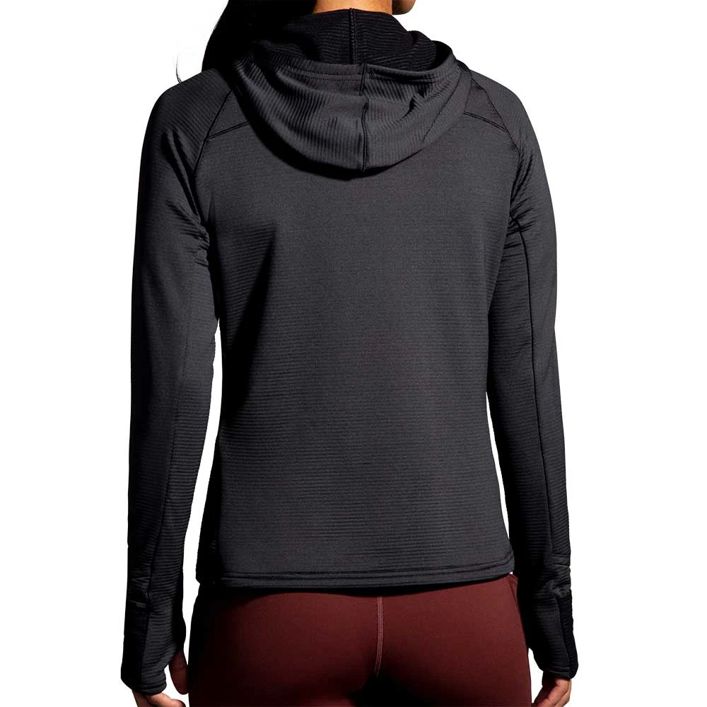 BROOKS Women's Notch Thermal Hoodie 2.0 - Black 8 BROOKS Women's Notch Thermal Hoodie 2.0 - Black - Image 6