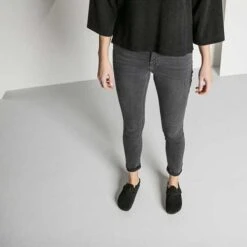 Birkenstock Boston Shearling Black Suede Leather- Regular/Wide -Optimal Sportswear Store 259883 f look f 1